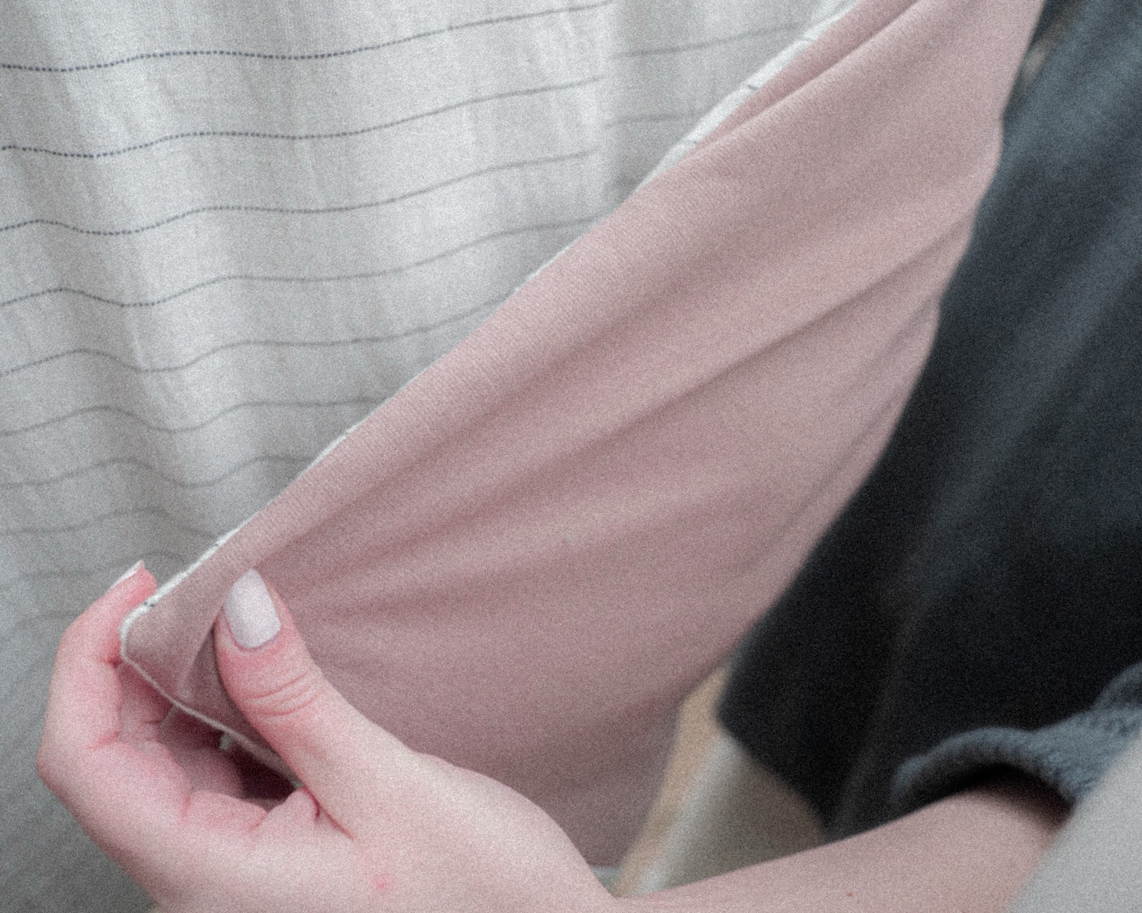 A Hum blanket being made by hand